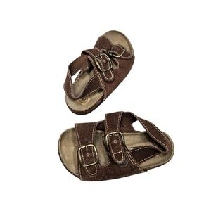 Honors Brown Leather Bronze Buckle Adjustable Sandals Toddler Size‎ 7M Cork